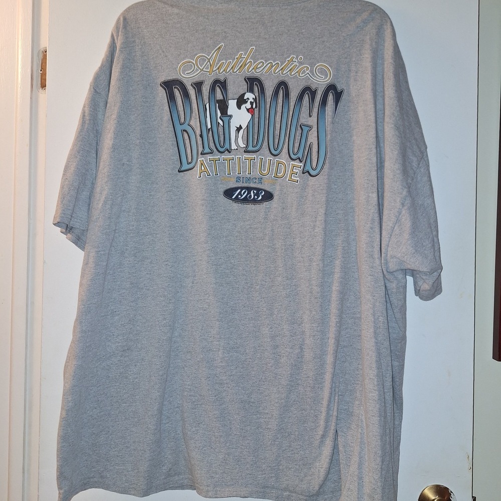 Vintage Big Dog Attitude Shirt Mens Size 5XL Gray